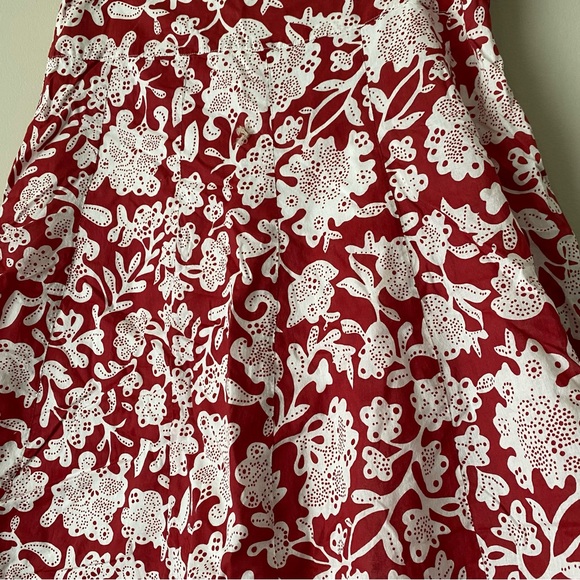 Zero Base Red and White Floral Patterned Skirt with Liner Size 36 - Picture 5 of 10